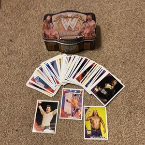 WWE trading cards with tin holder